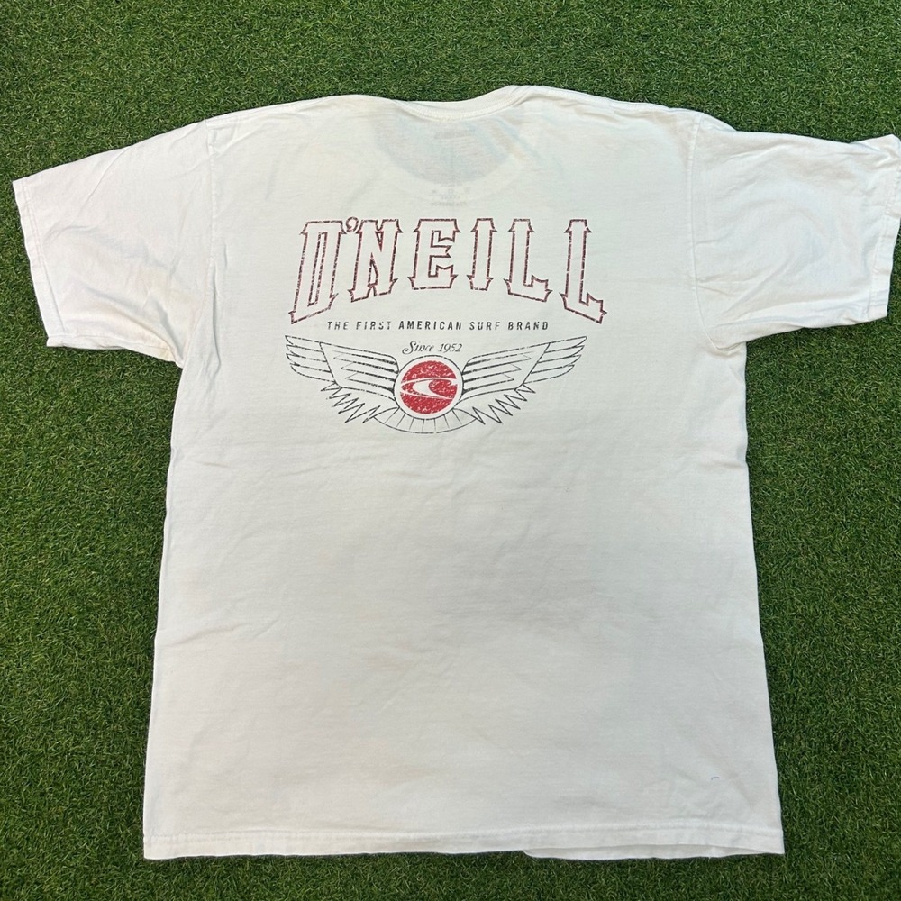 ONeill Mens Premium Fit Surf Graphic T-Shirt Off White Large Logo Tee